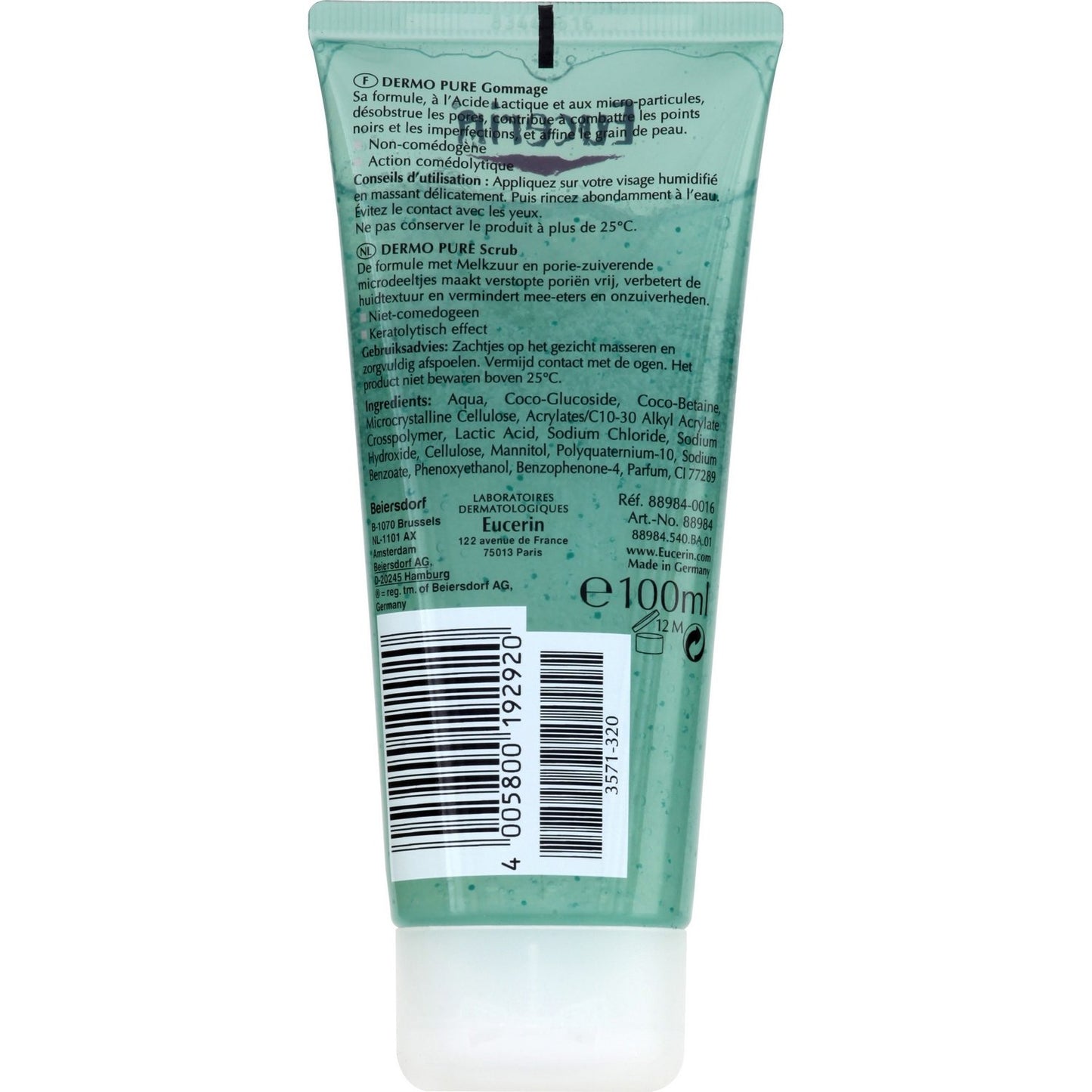 Gommage Visage Peau à Imperfections Exfoliant Anti-Points Noirs Dermo Pure EUCERIN