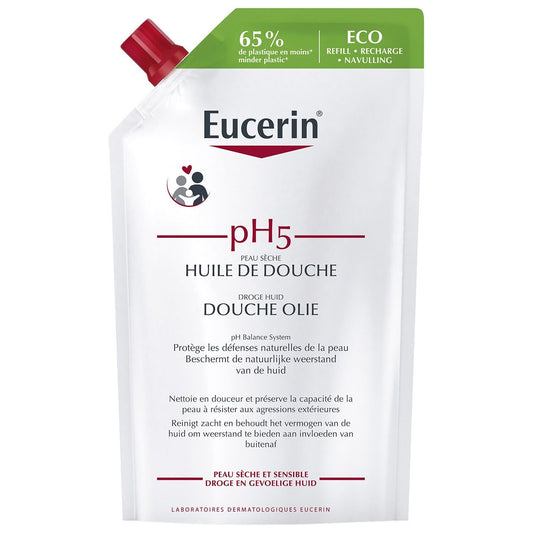 Huile de Douche Peaux Sèches et Sensibles Ph5 EUCERIN la recharge de 400mL
