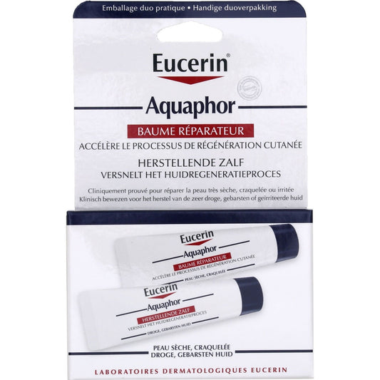 Baume Réparateur Peau Très Sèche Aquaphor EUCERIN le lot de 2 tubes de 10mL