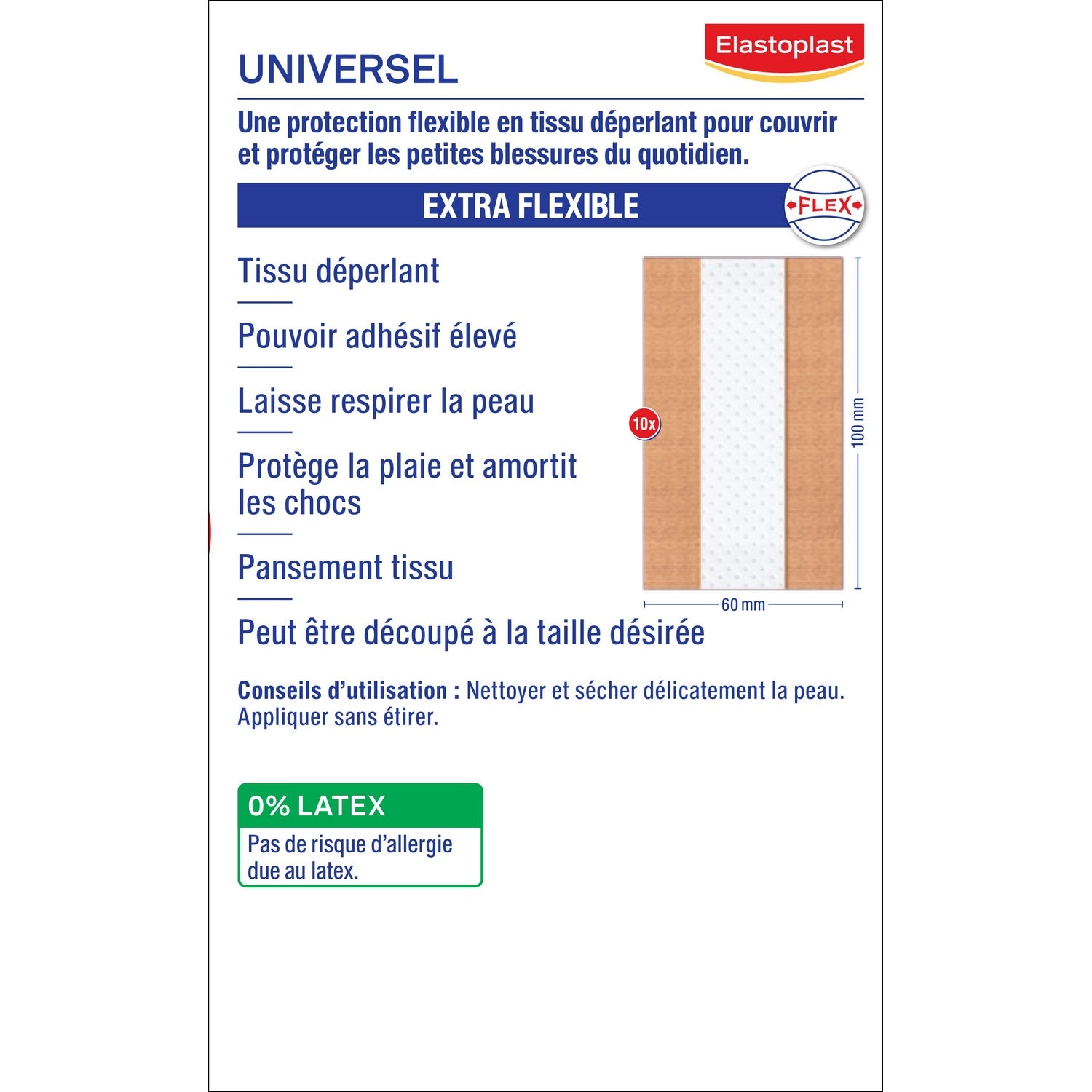 Pansements Universel Tissu Adhésif Flexible ELASTOPLAST 