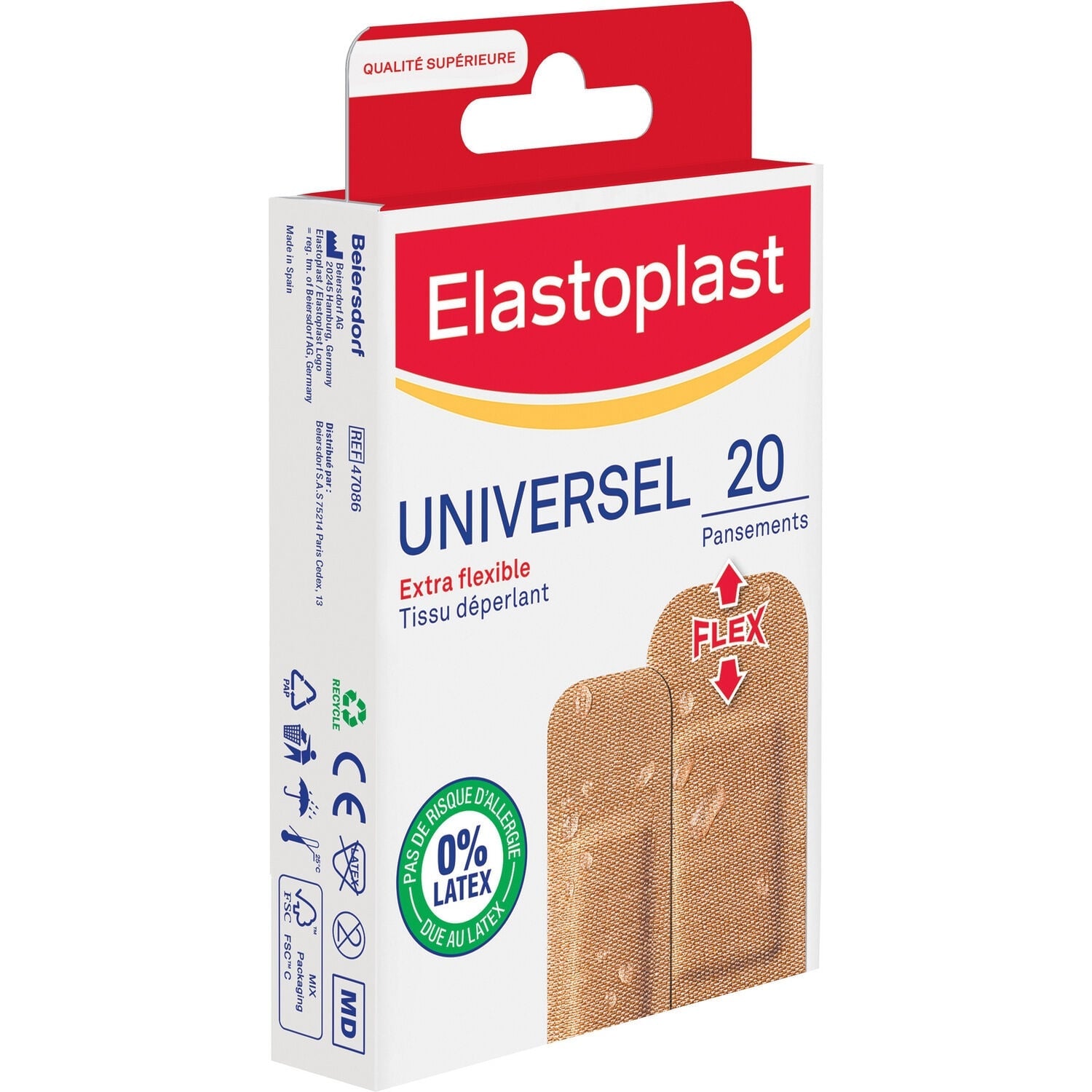 Pansements Flexible Antibactérien Imperméable Elastique ELASTOPLAST 