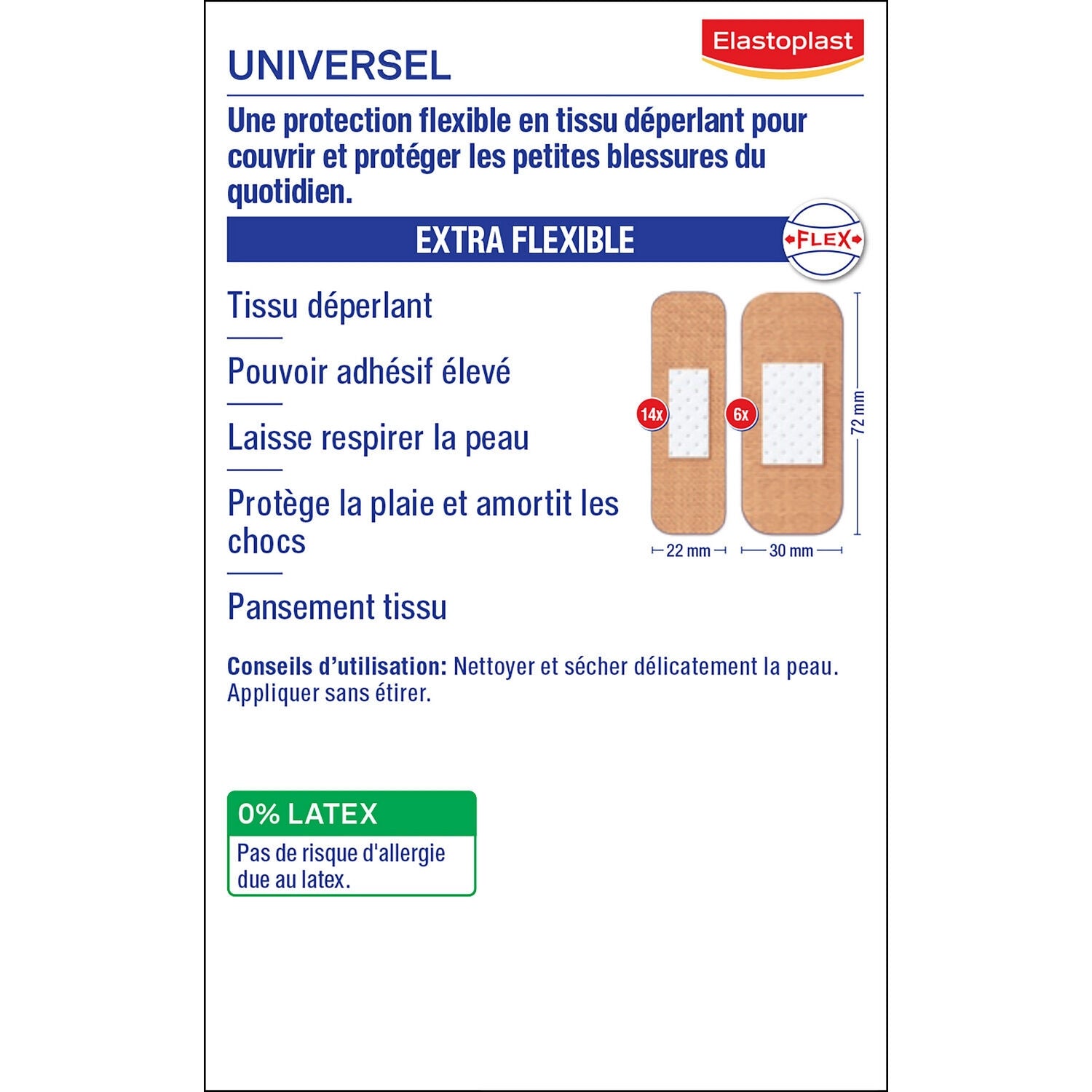 Pansements Flexible Antibactérien Imperméable Elastique ELASTOPLAST 