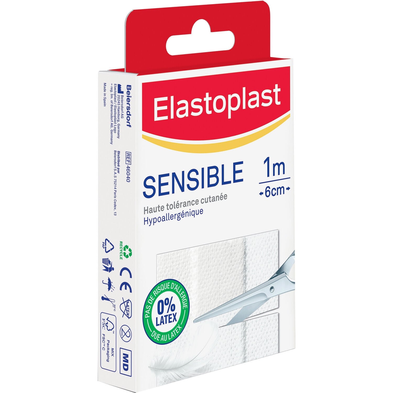 Bande Sensitive Hypoallergénique Anti-bactérien 10x6 cm ELASTOPLAST 