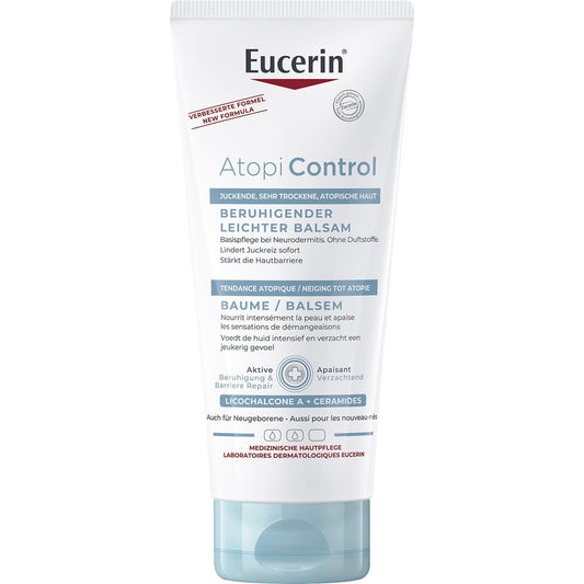 Baume Corps Peaux Atopiques Sèches et Sensibles Irritations et Démangeaisons Apaisant et Nourrissant Non Parfumé Atopi Control EUCERIN le flacon de 200mL