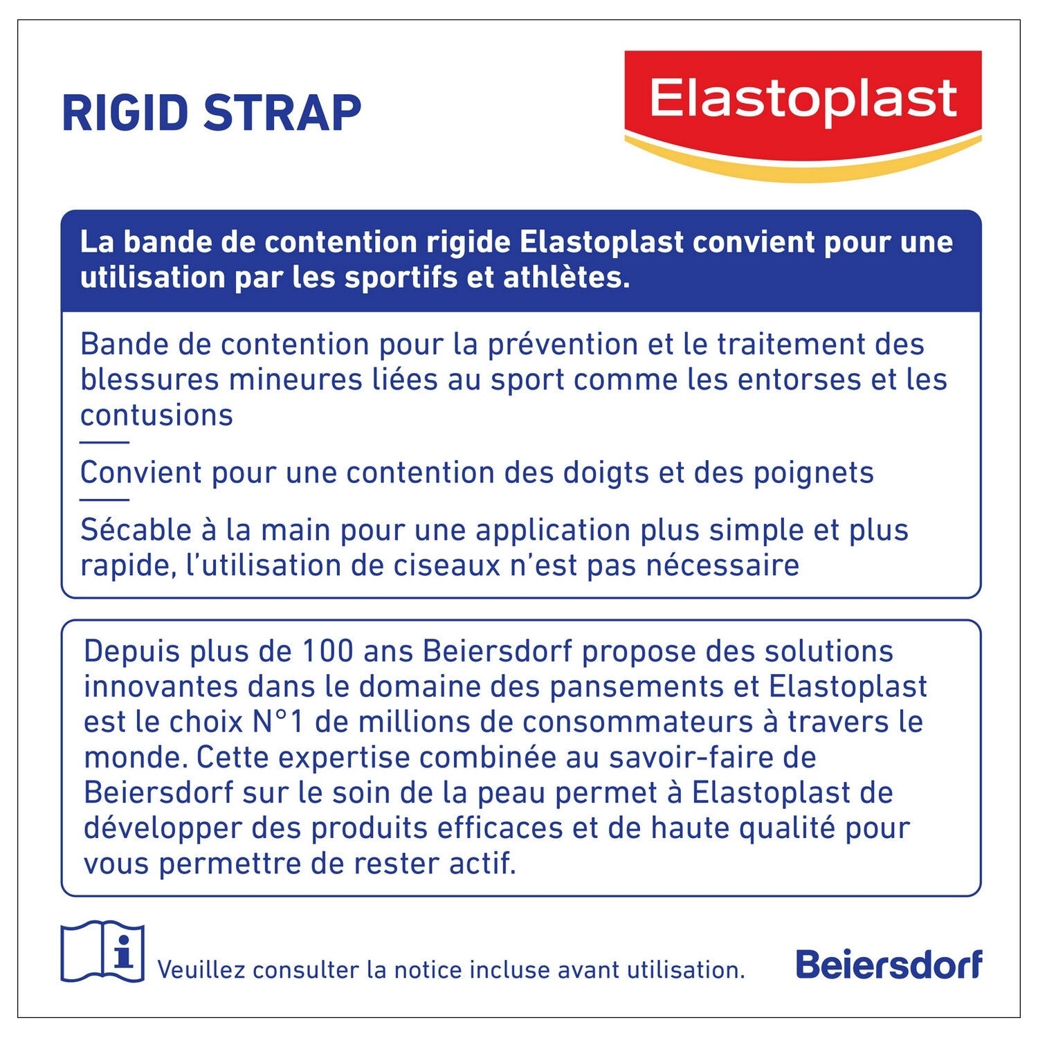 Bande Adhésive Sport Maintien Articulations Rigid Strap ELASTOPLAST 