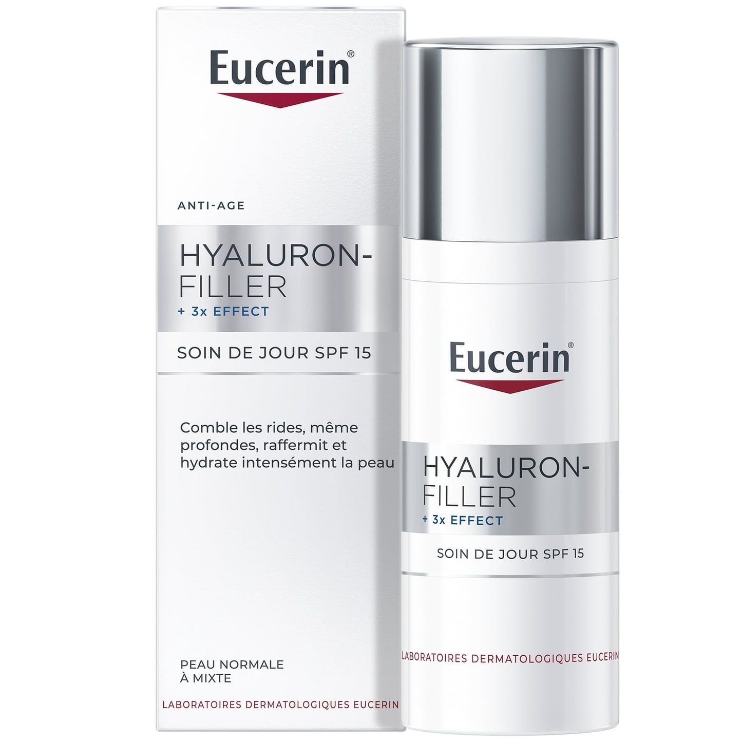 Crème de Jour Spf 15 Peau Normale à Mixte Anti-âge Hyaluron-Filler + 3x Effect EUCERIN 