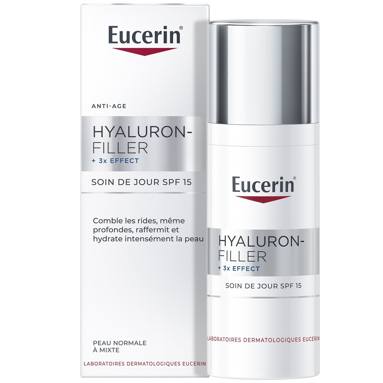 Crème de Jour Spf 15 Peau Normale à Mixte Anti-âge Hyaluron-Filler + 3x Effect EUCERIN 