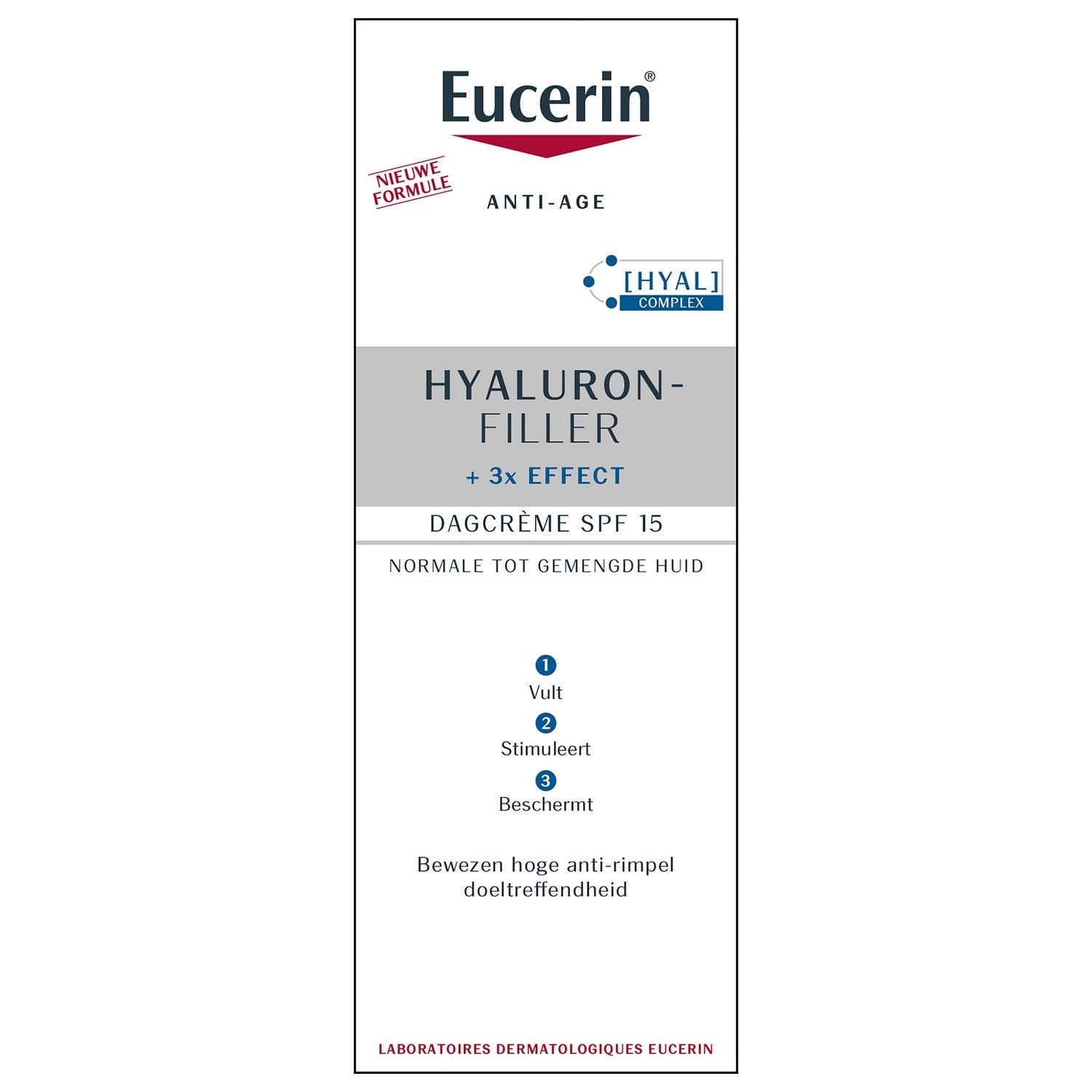 Crème de Jour Spf 15 Peau Normale à Mixte Anti-âge Hyaluron-Filler + 3x Effect EUCERIN 