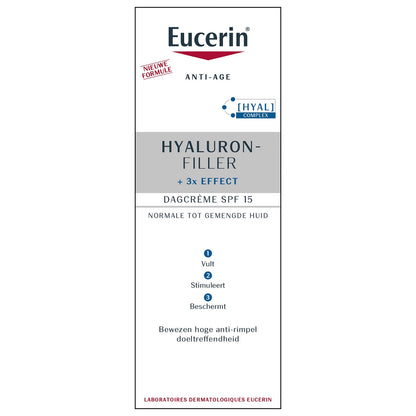 Crème de Jour Spf 15 Peau Normale à Mixte Anti-âge Hyaluron-Filler + 3x Effect EUCERIN 