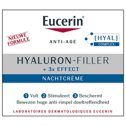 Crème de Nuit Visage Femme Anti-âge Hyaluron-Filler + 3x Effect EUCERIN 
