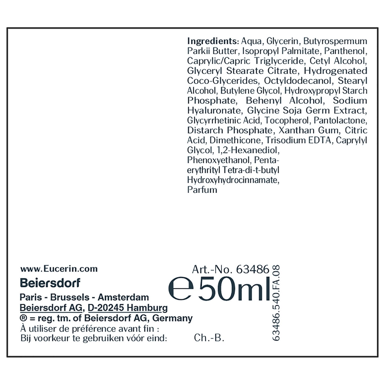 Crème de Nuit Visage Femme Anti-âge Hyaluron-Filler + 3x Effect EUCERIN 