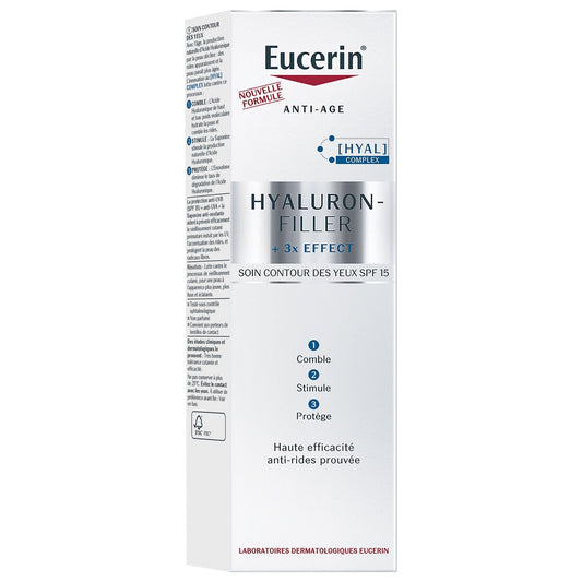 Contour des Yeux Anti-Âge Anti-Rides Hydratant et Lissant Spf 15 Hyaluron-Filler EUCERIN le tuble de 15mL