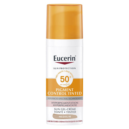 EUCERIN Pigment Control Getönte Sonnencreme für das Gesicht LSF 50+ Anti-Aging