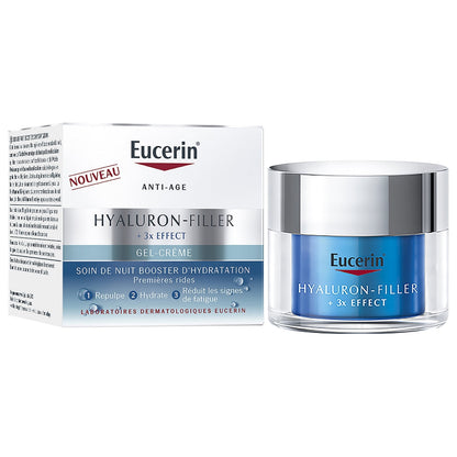 Crème de Nuit Visage Femme Booster d'Hydratation Anti-âge Hyaluron-Filler EUCERIN 