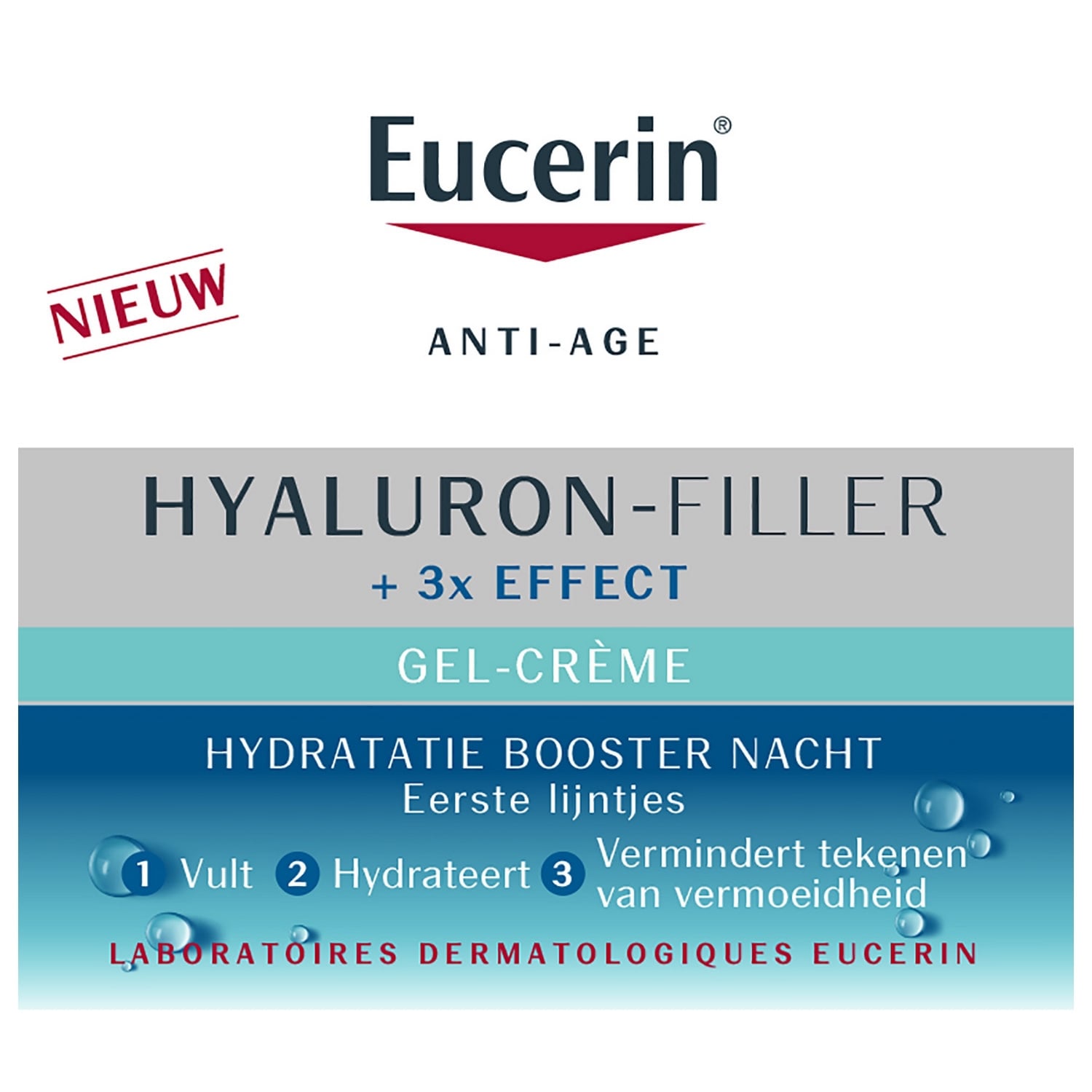 Crème de Nuit Visage Femme Booster d'Hydratation Anti-âge Hyaluron-Filler EUCERIN 