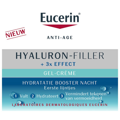 Crème de Nuit Visage Femme Booster d'Hydratation Anti-âge Hyaluron-Filler EUCERIN 
