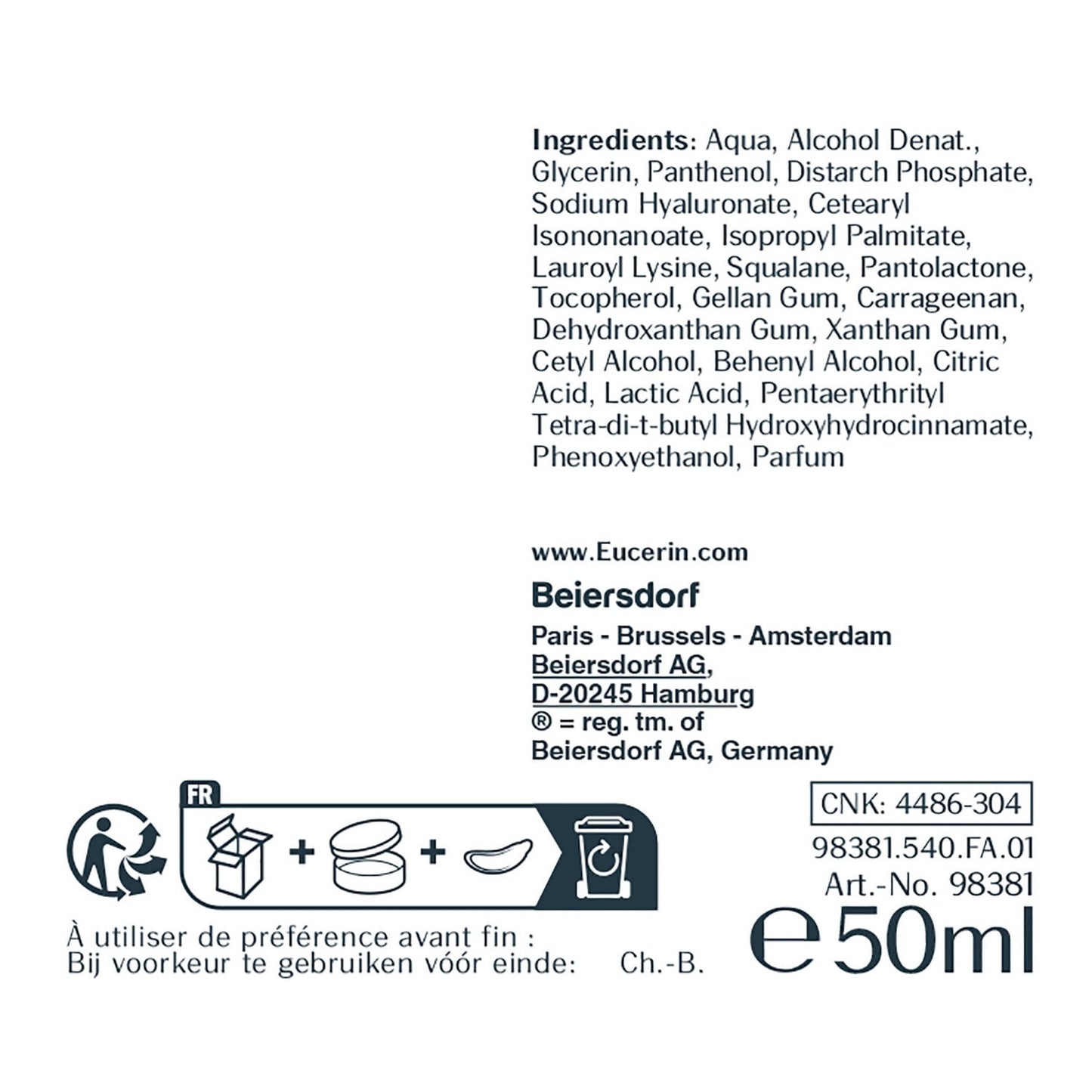 Crème de Nuit Visage Femme Booster d'Hydratation Anti-âge Hyaluron-Filler EUCERIN 