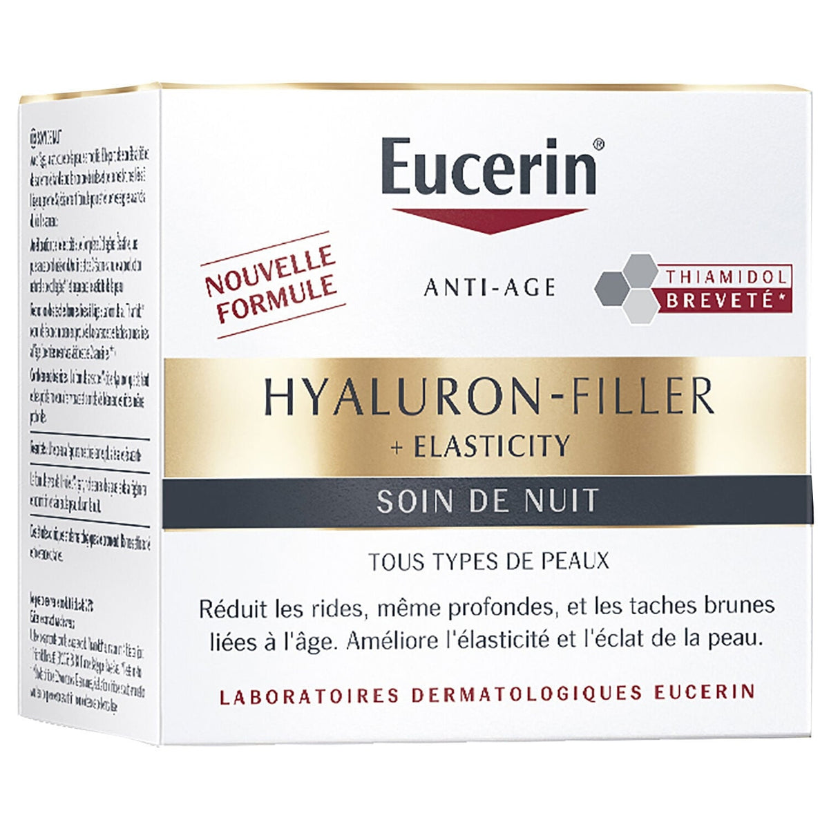 Crème de Nuit Visage Femme Peau Mature Améliore l'Elasticité Anti-âge Hyaluron-Filler EUCERIN 
