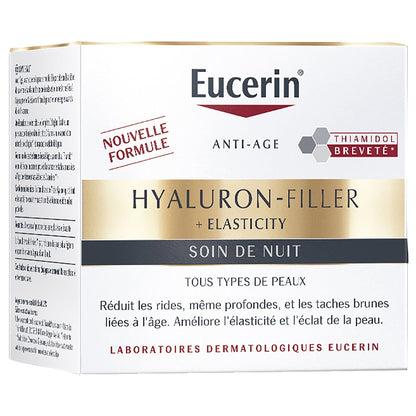 Crème de Nuit Visage Femme Peau Mature Améliore l'Elasticité Anti-âge Hyaluron-Filler EUCERIN 