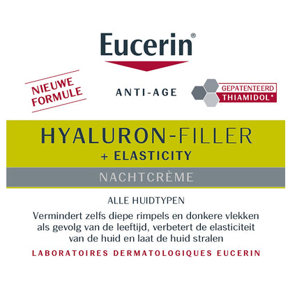 Crème de Nuit Visage Femme Peau Mature Améliore l'Elasticité Anti-âge Hyaluron-Filler EUCERIN 