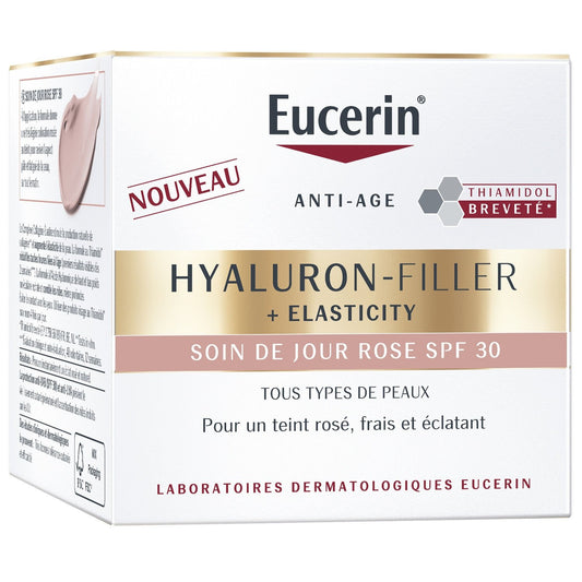 Crème Visage Femme Teint Rosé Spf 30 Anti-Âge Hyaluron-Filler + Elasticity EUCERIN le pot de 50mL