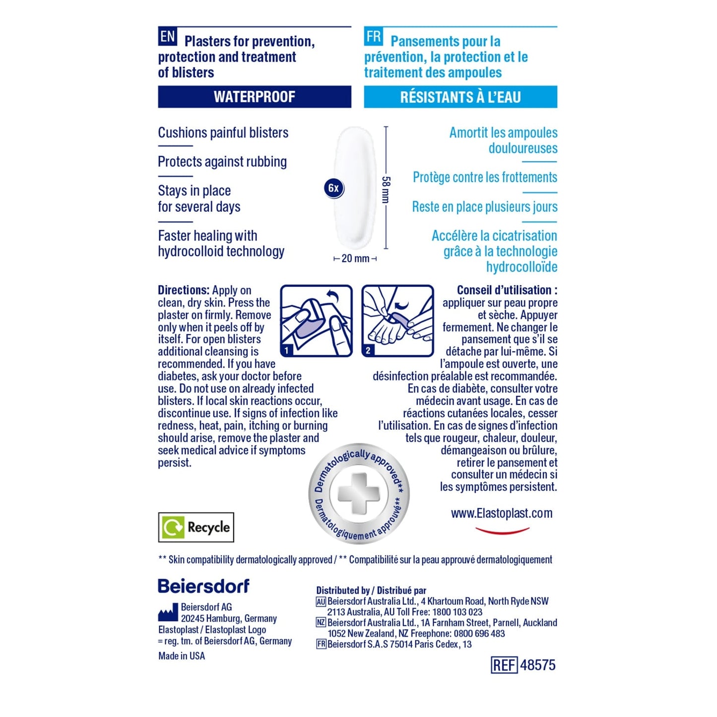 Pansements Ampoules Petite Taille Hydrocolloïde ELASTOPLAST 