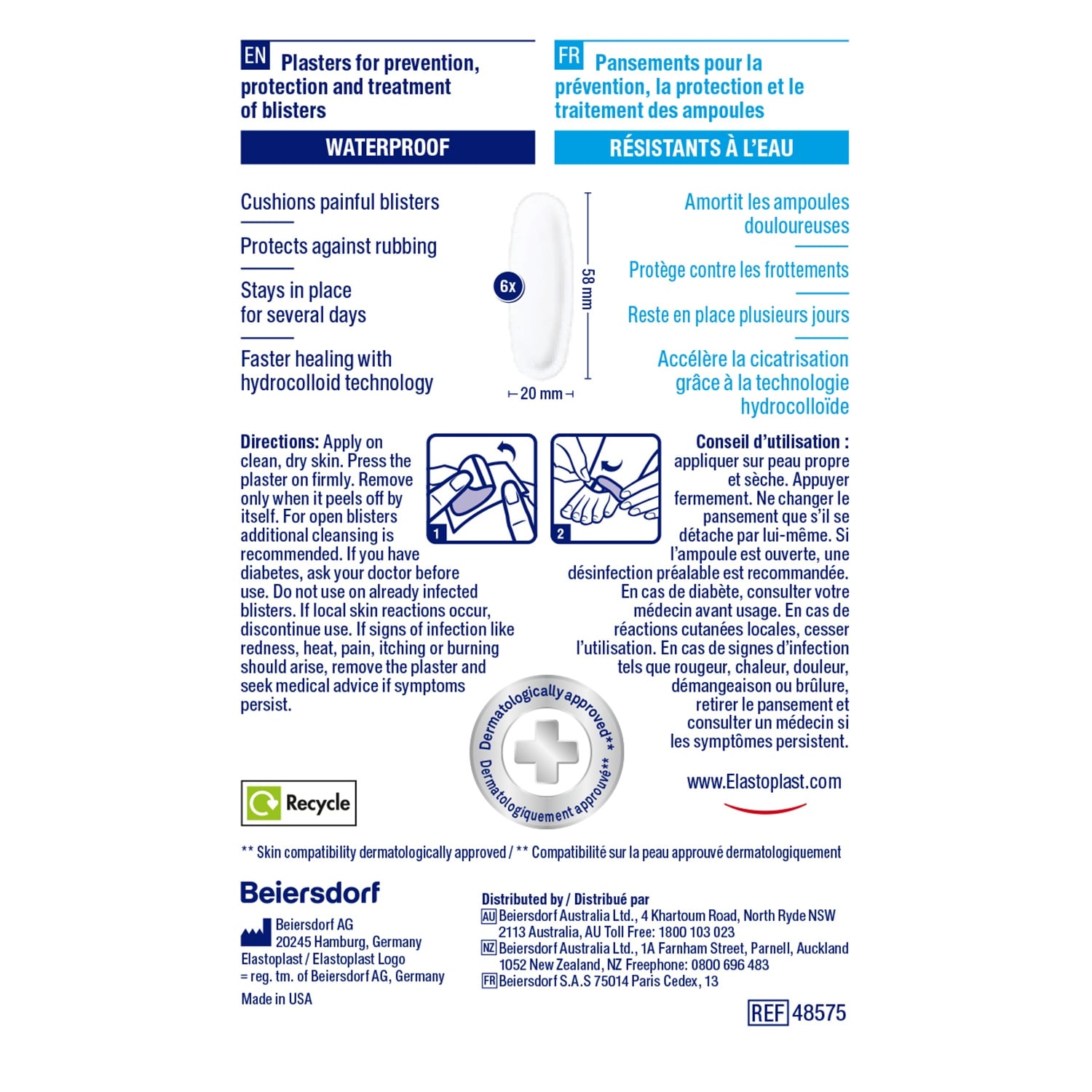 Pansements Ampoules Petite Taille Hydrocolloïde ELASTOPLAST 
