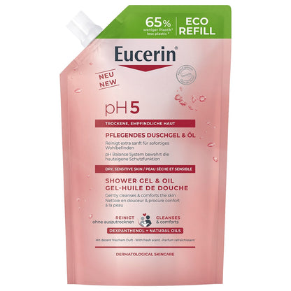 EUCERIN Shower Oil for Dry and Sensitive Skin with Dexpanthenol and Natural Oils