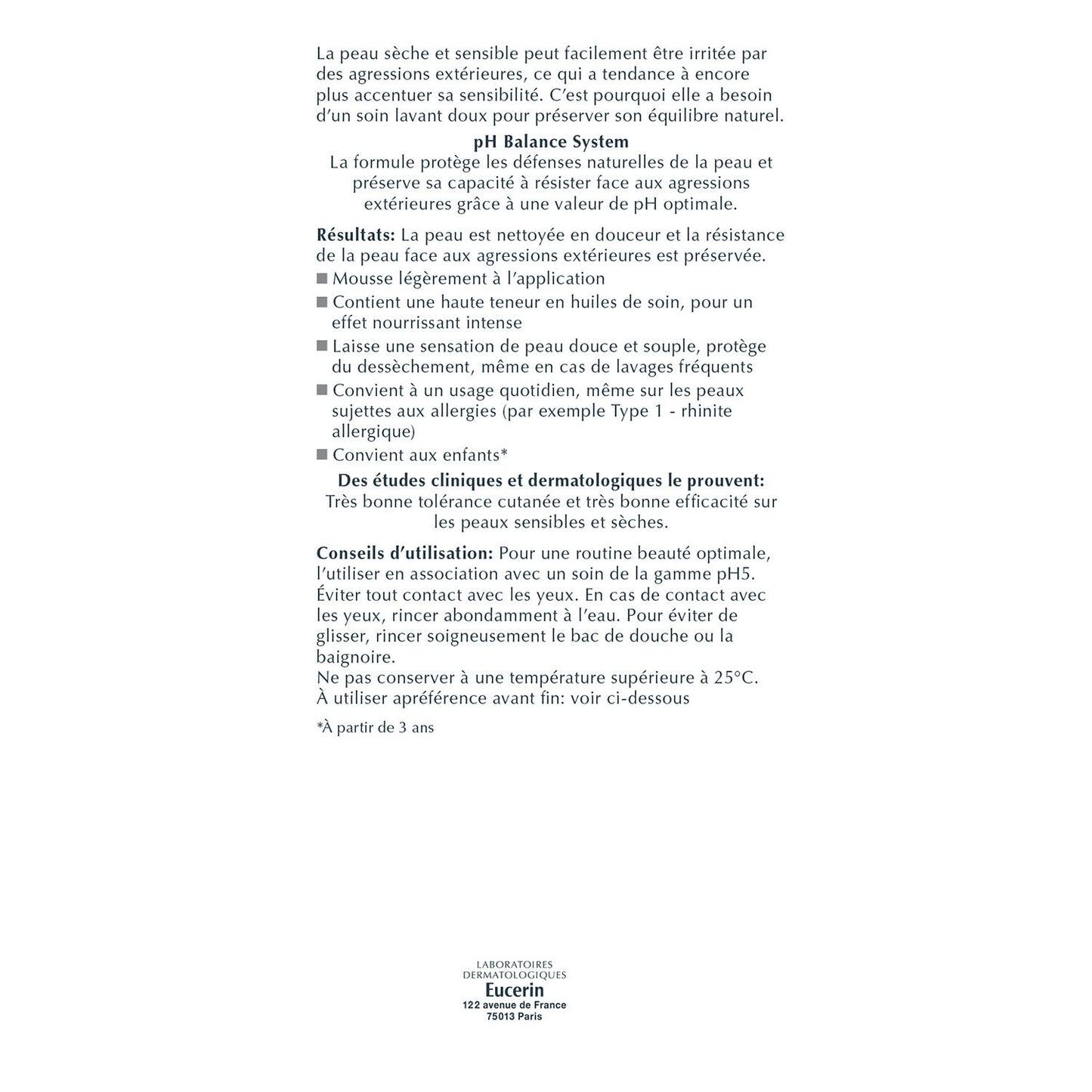Duschöl für trockene und empfindliche Haut, Erhaltung des natürlichen pH-Werts, pH5, EUCERIN