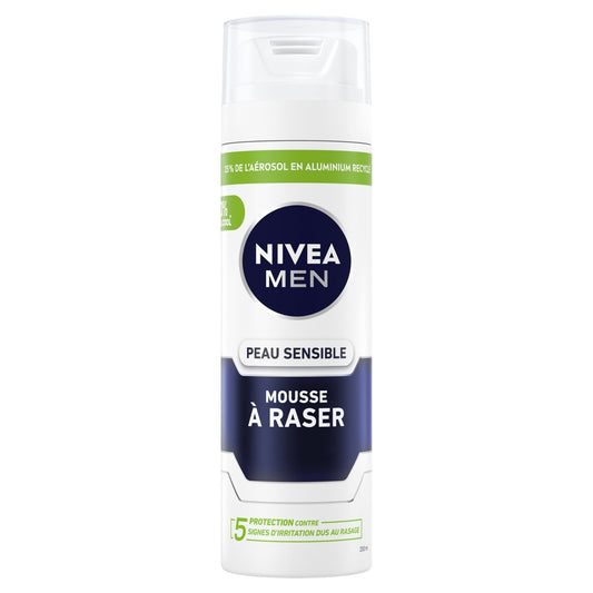 Mousse à Raser Peau Sensible Homme Camomille 0% Alcool NIVEA La bombe de 200mL