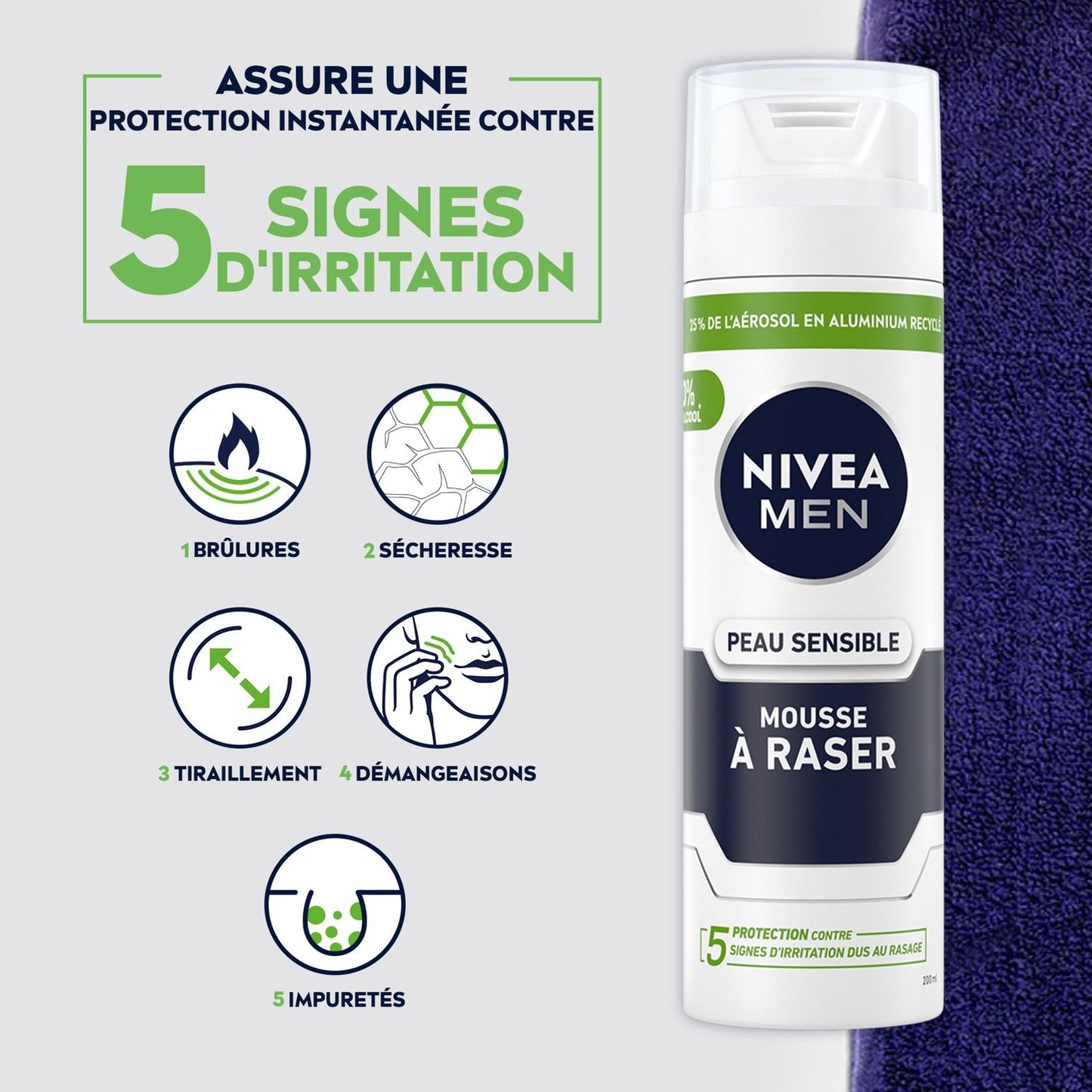 NIVEA Men Sensitive Skin Rasierschaum Kamille 0% Alkohol