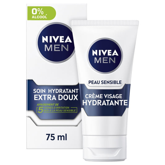 Crème Visage Homme Hydratante Peau Sensible NIVEA Le tube de 75mL