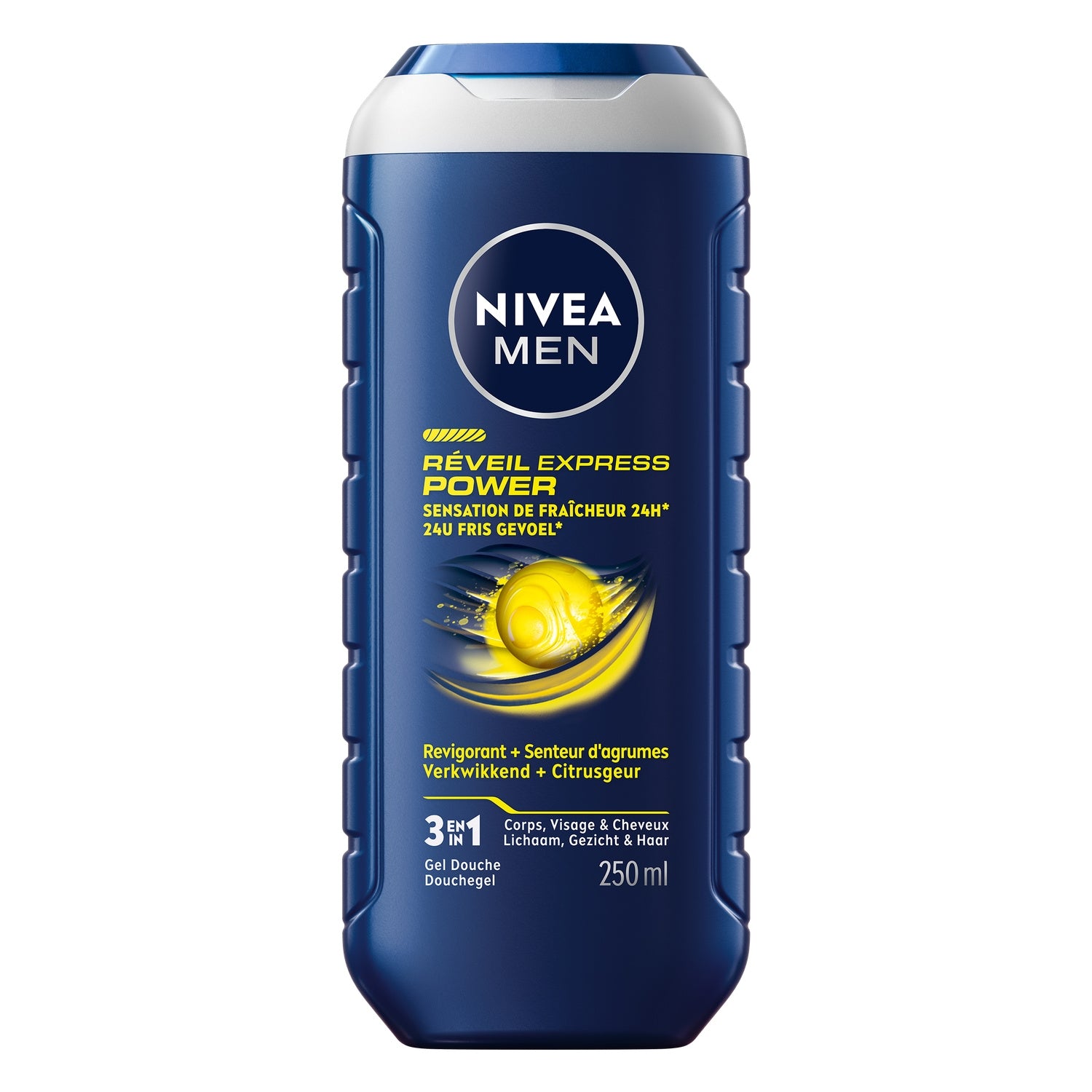 Gel douche Homme Corps Visage Cheveux Réveil Express Fraîcheur 24h NIVEA 