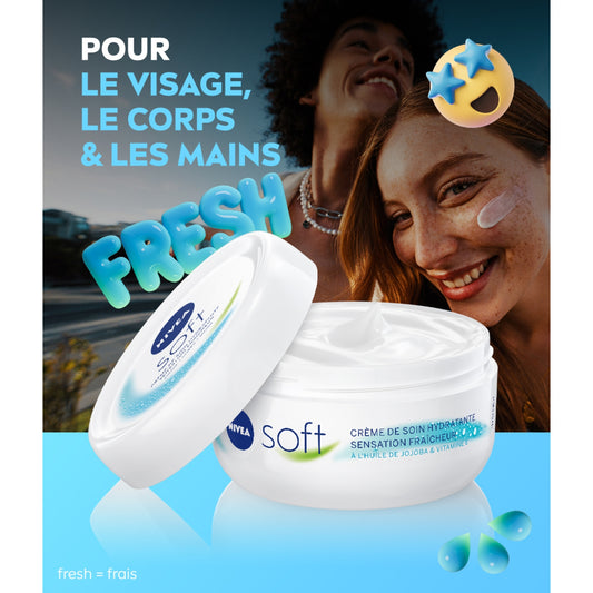 NIVEA Soft Fresh Moisturizing Cream for Face, Body and Hands