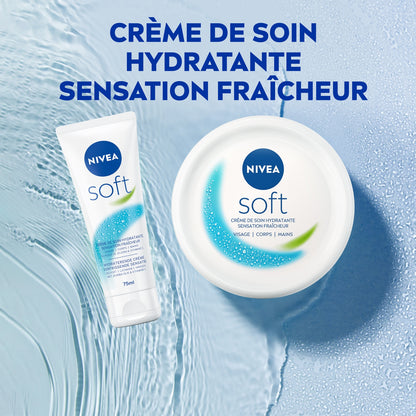 Crème Hydratante Fraîcheur Visage Corps Mains Soft NIVEA