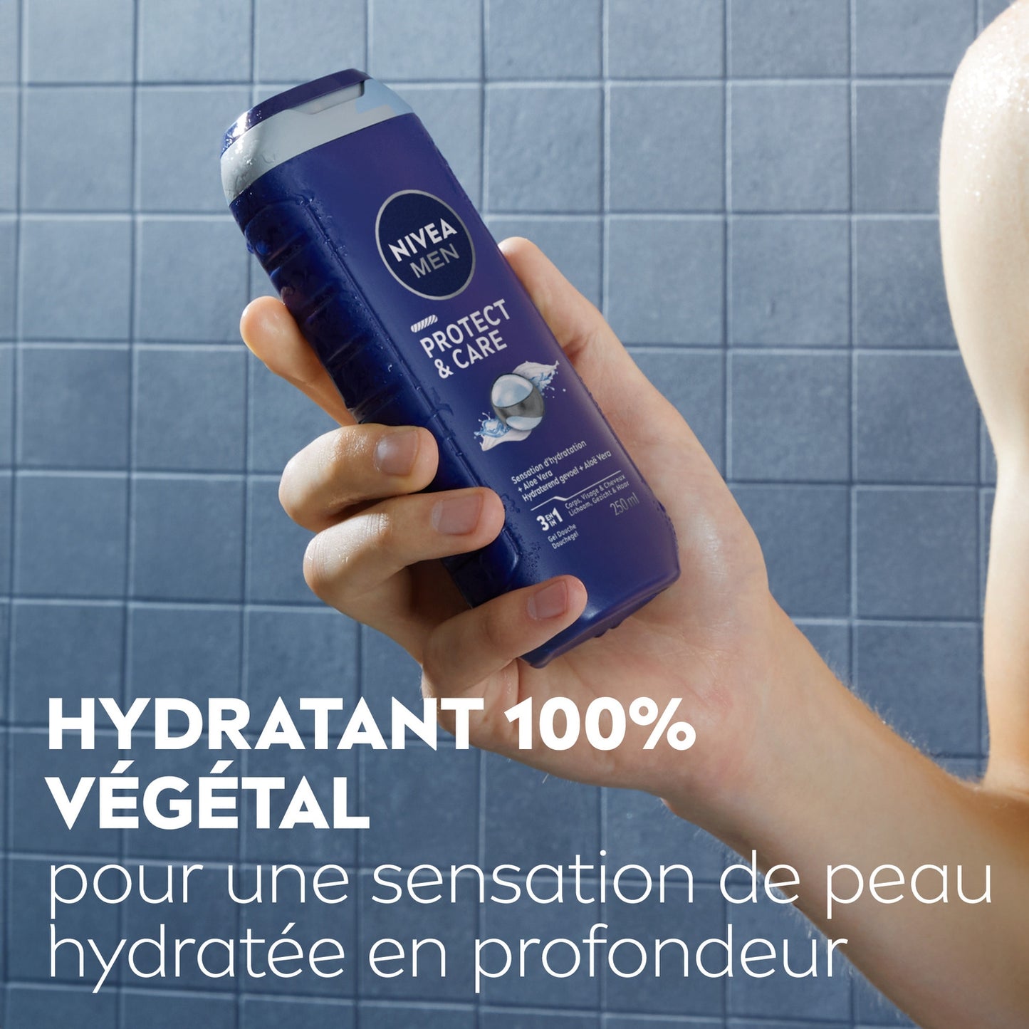 NIVEA MEN 3 in 1 Moisturizing Shower Gel for Men Protect &amp; Care