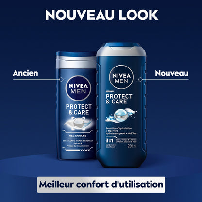 NIVEA MEN 3 in 1 Moisturizing Shower Gel for Men Protect &amp; Care