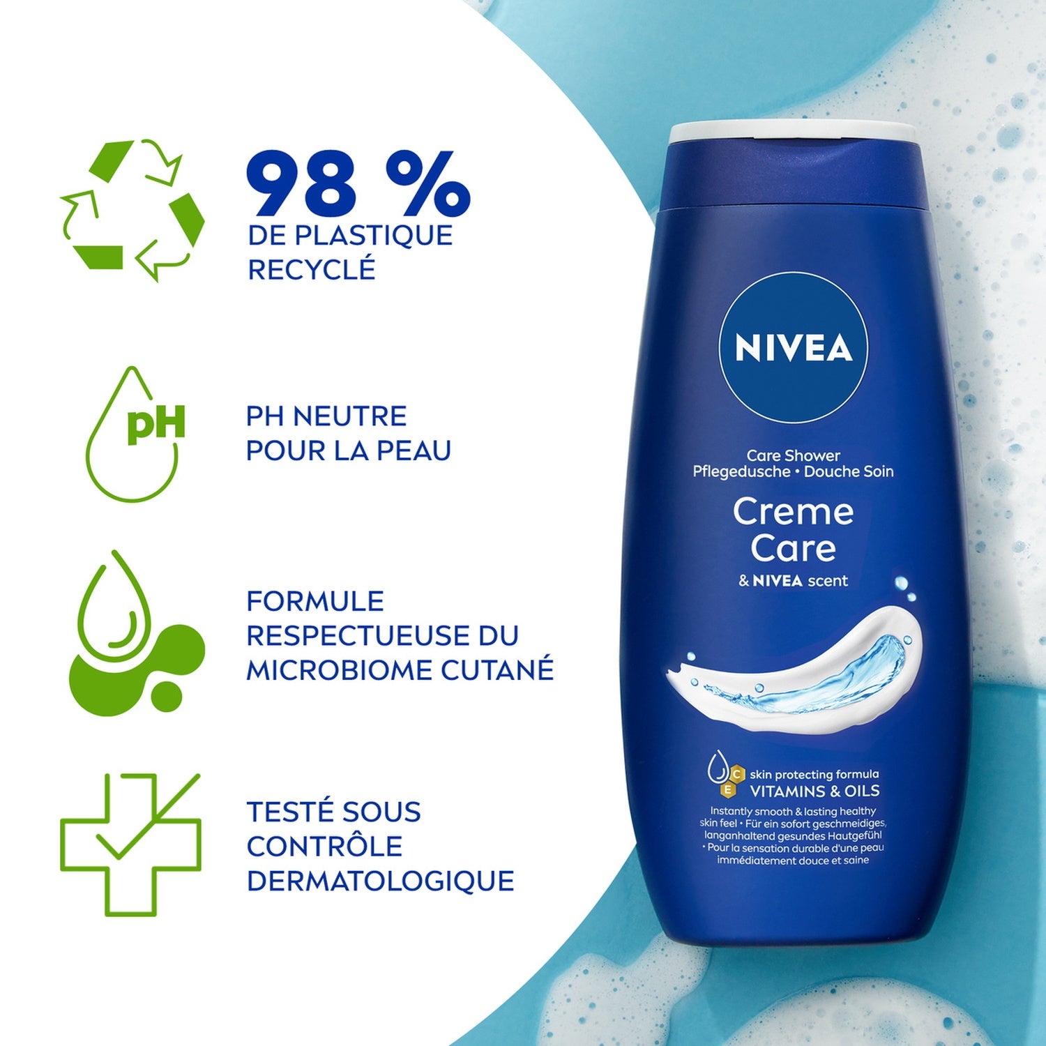 Gel douche Nourrissant Vitamine C, E et Huile d'Amande Douce NIVEA 