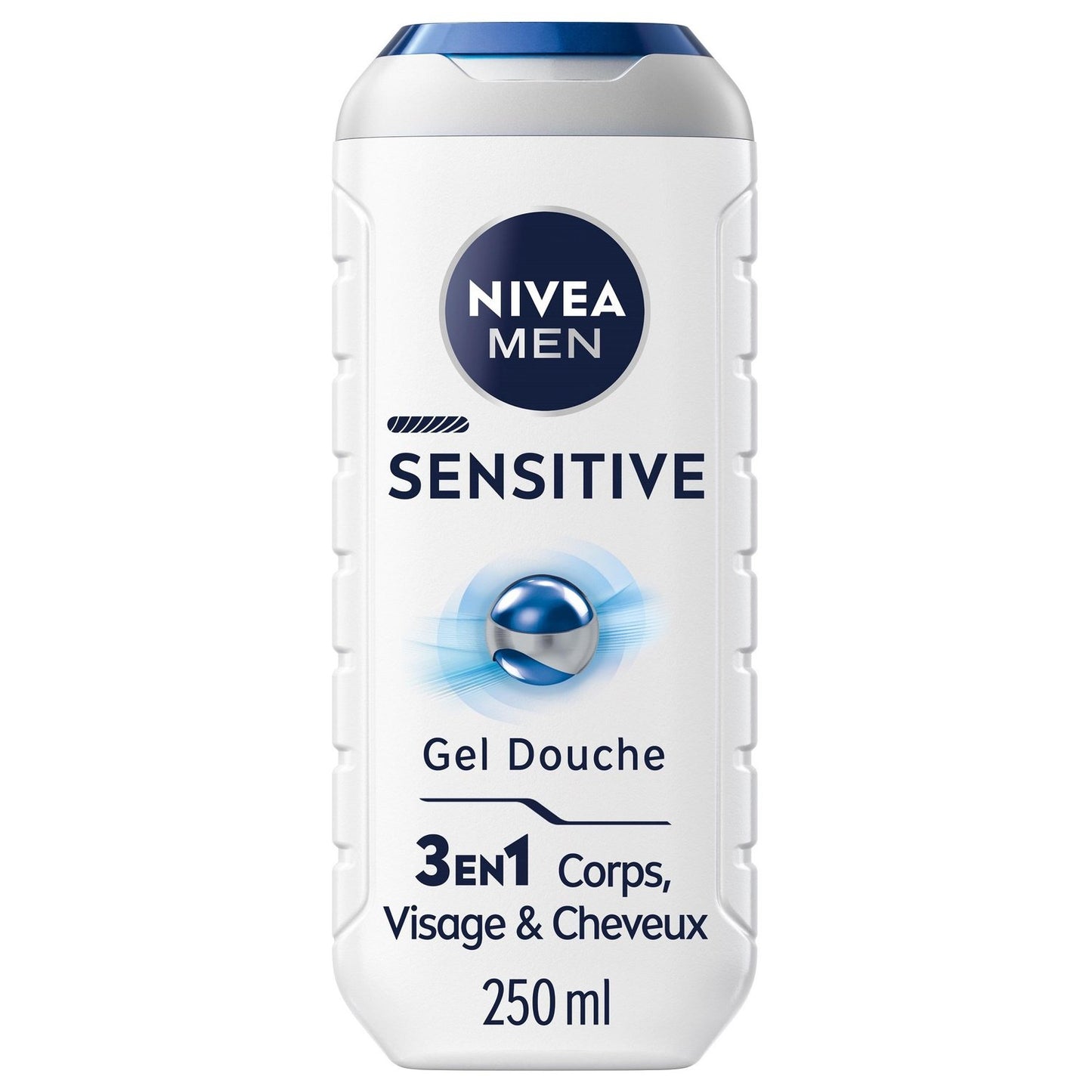 Gel Douche Homme Corps Visage Cheveux Peau Sensible Sensitive 3 en 1 NIVEA