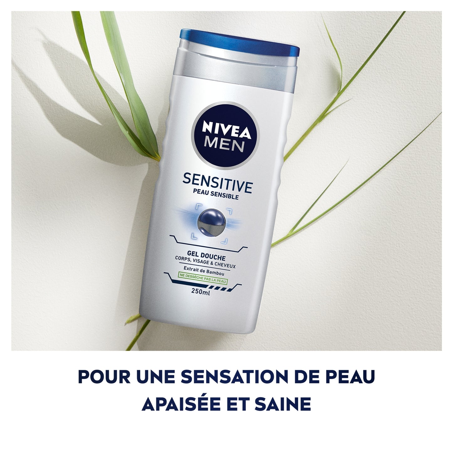 Gel Douche Homme Corps Visage Cheveux Peau Sensible Sensitive 3 en 1 NIVEA
