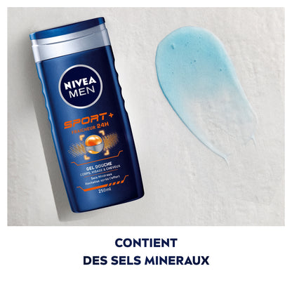 Gel Douche Homme Corps Cheveux Visage Sport Fraîcheur Minéraux NIVEA