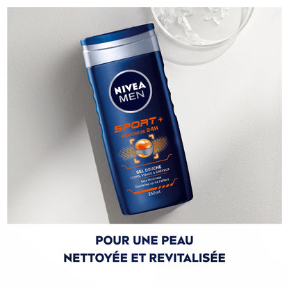 Gel Douche Homme Corps Cheveux Visage Sport Fraîcheur Minéraux NIVEA