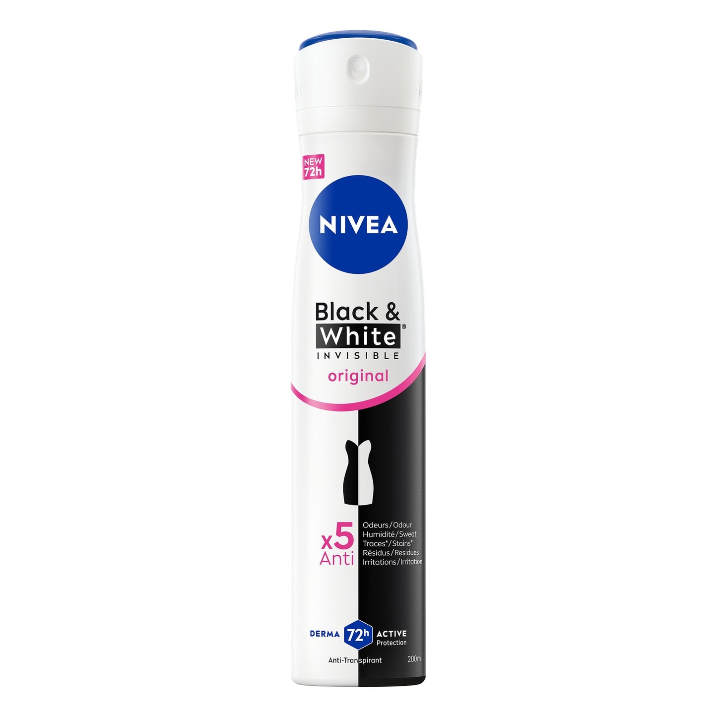 Déodorant spray Anti-transpirant Black&White Original 72h NIVEA 