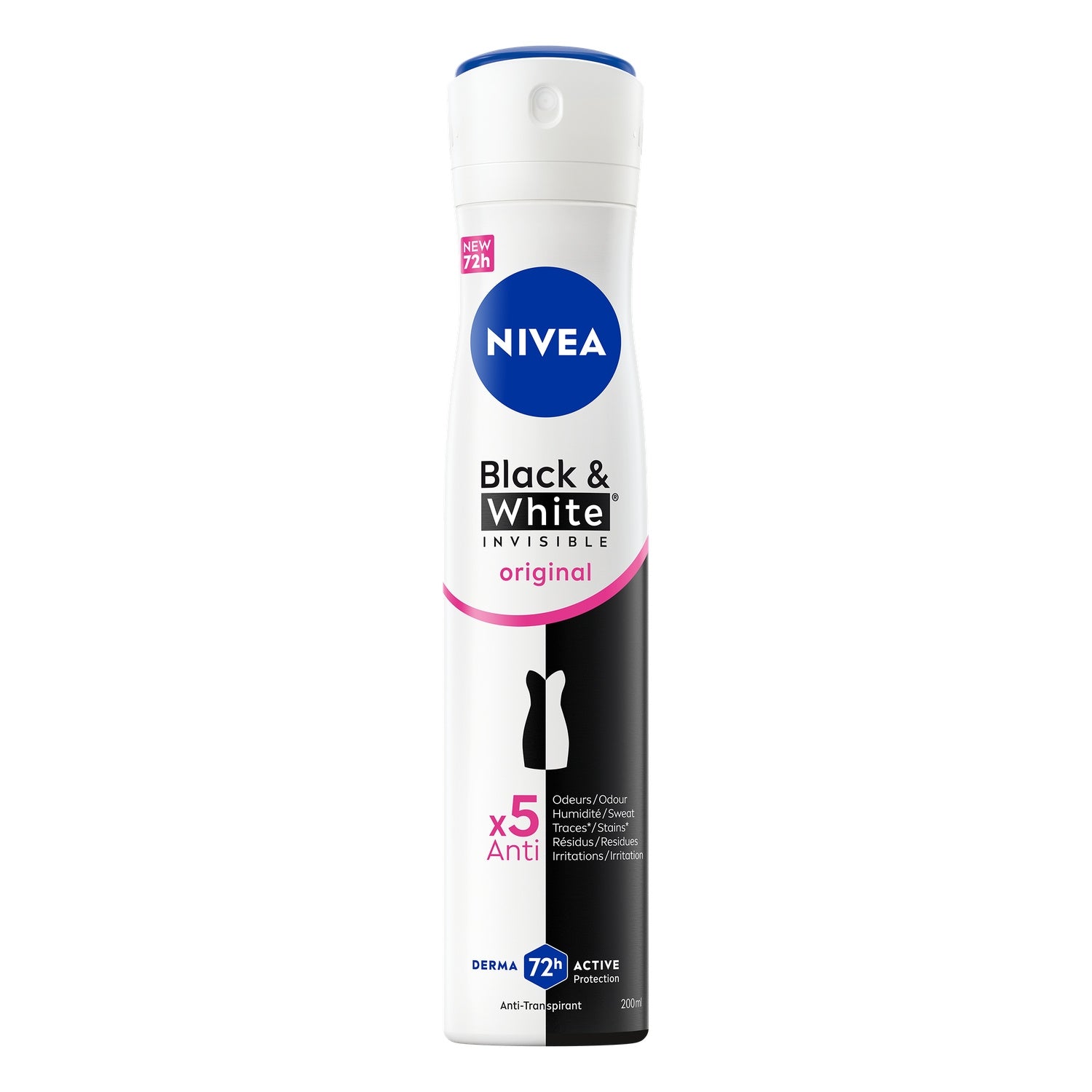Déodorant spray Anti-transpirant Black&White Original 72h NIVEA 