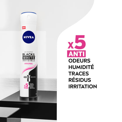 Déodorant spray Anti-transpirant Black&White Original 72h NIVEA 