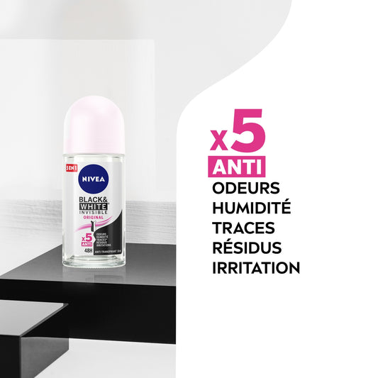 NIVEA Black&amp;White Original Anti-Perspirant Roll-On Deodorant