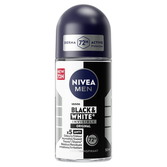 NIVEA MEN Black &amp; White Anti-Perspirant Roll-On Deodorant for Men