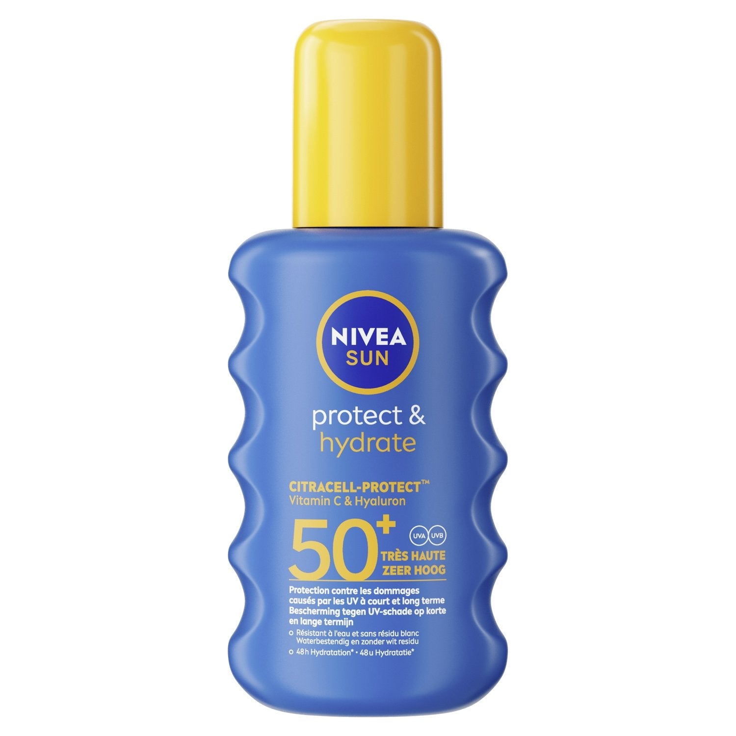 Crème Solaire Lait Corps Spf 50+ Protection et Hydrate Résistant A l'Eau Sun NIVEA le spray de 200mL