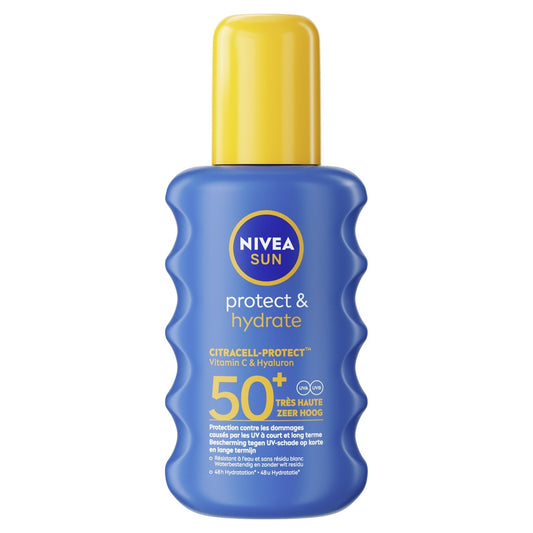 Crème Solaire Lait Corps Spf 50+ Protection et Hydrate Résistant A l'Eau Sun NIVEA le spray de 200mL