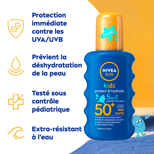 NIVEA Sunscreen Spray for Children, Body, Spf 50+, Moisturizing, Water Resistant